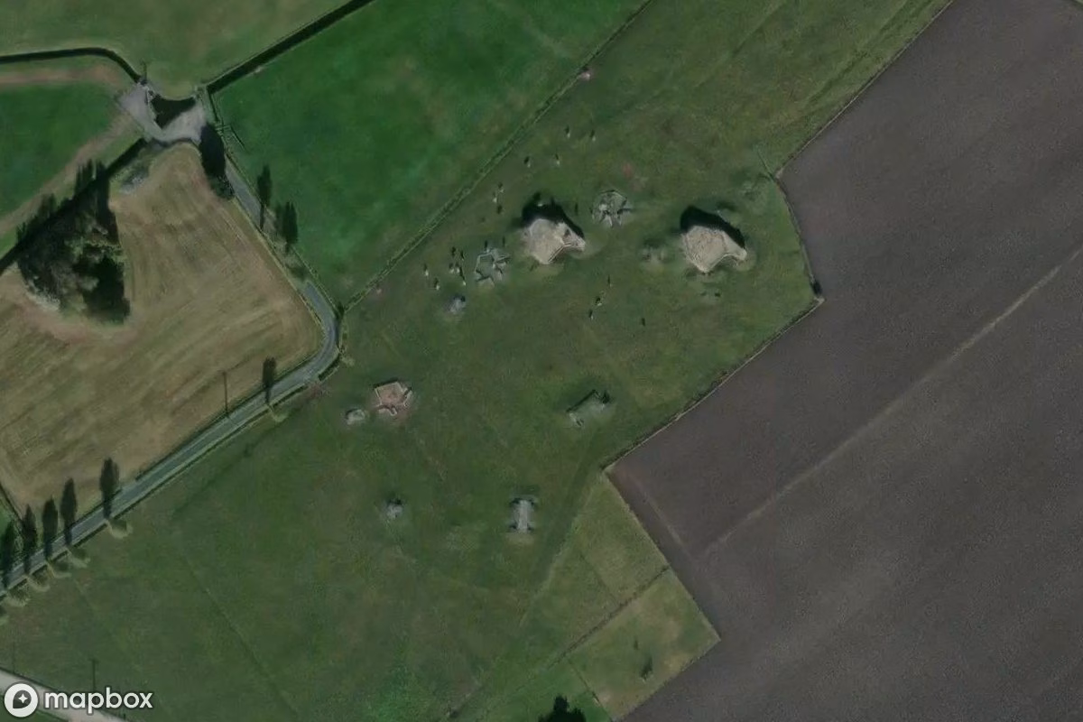 Satellietbeeld vanuit de lucht van Bunker STP Hannover, een verlaten Bunker in Middelkerke, België