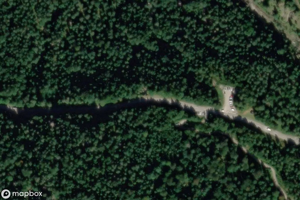 Satellitbillede set fra luften af Stollen, et forladt Mine i Kreckelmoos, Østrig