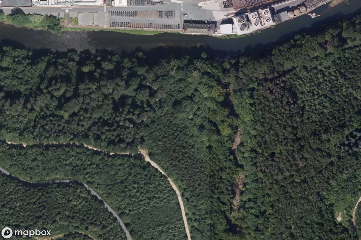 Aerial satellite view of Bunker, an abandoned Bunker in Hagen, Germany