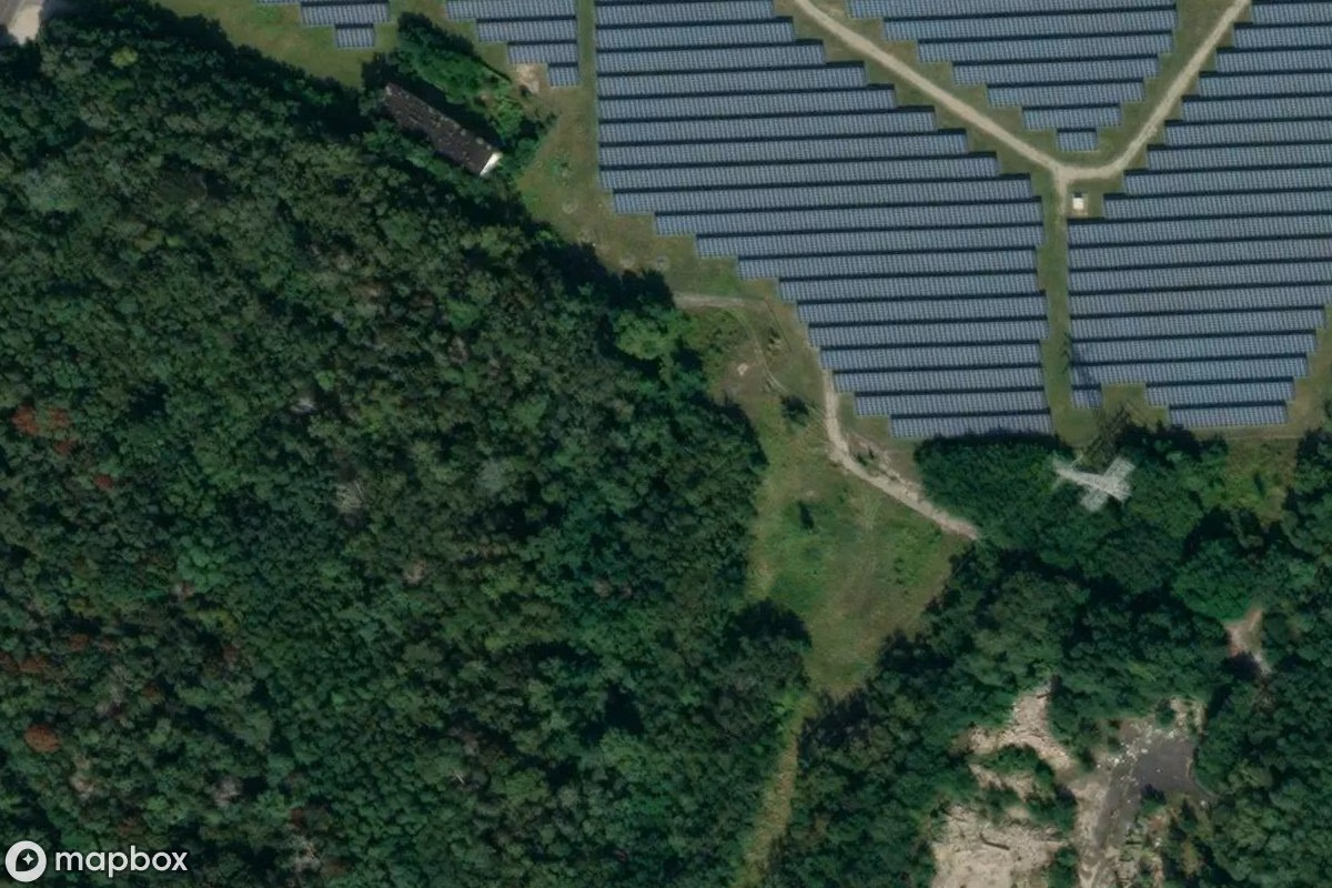 Aerial satellite view of Bunker, an abandoned Bunker in Bitterfeld-Wolfen, Germany