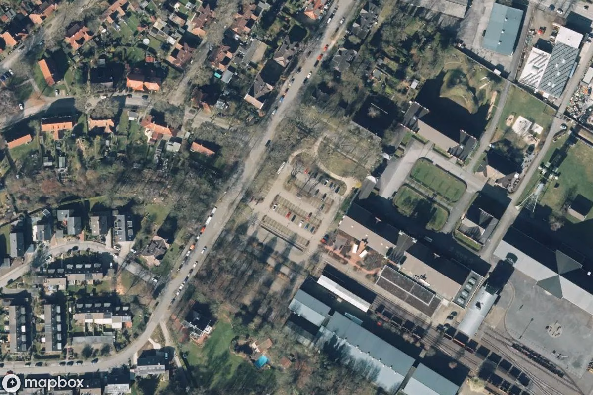 Satellietbeeld vanuit de lucht van Zeche, een verlaten Mijn in Dortmund, Duitsland