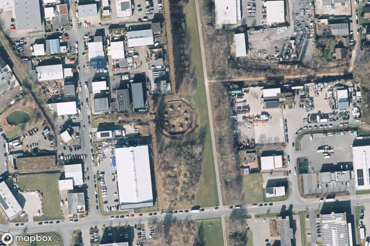 Satelitarny widok z lotu ptaka Kühlturm, opuszczone Wieża w Lünen, Niemcy