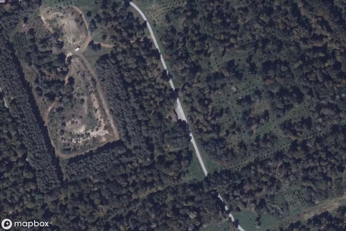 Satellitbild från luften av Munitionsbunker, en övergiven Bunker i Philippsburg, Tyskland