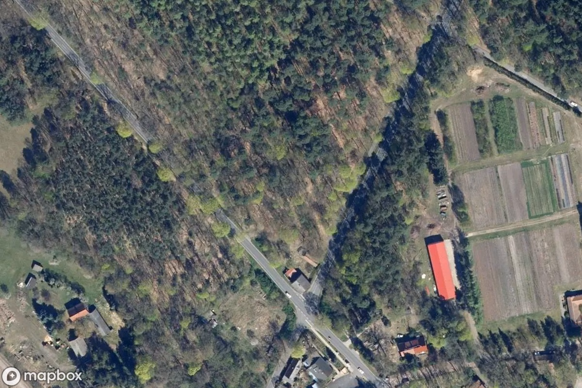 Aerial satellite view of Friedhof, an abandoned Cemetery in Waldsieversdorf, Germany