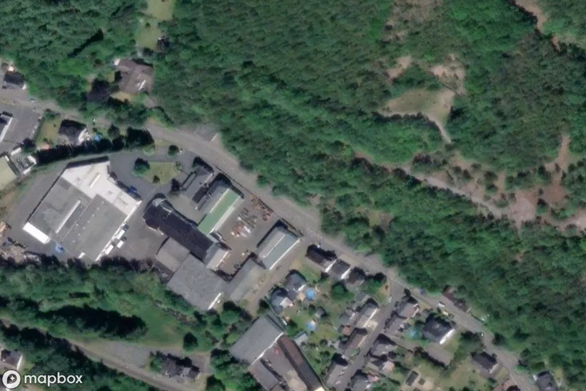 Satellittbilde fra luften av Grubengebäude, et forlatt  i Biersdorf, Tyskland