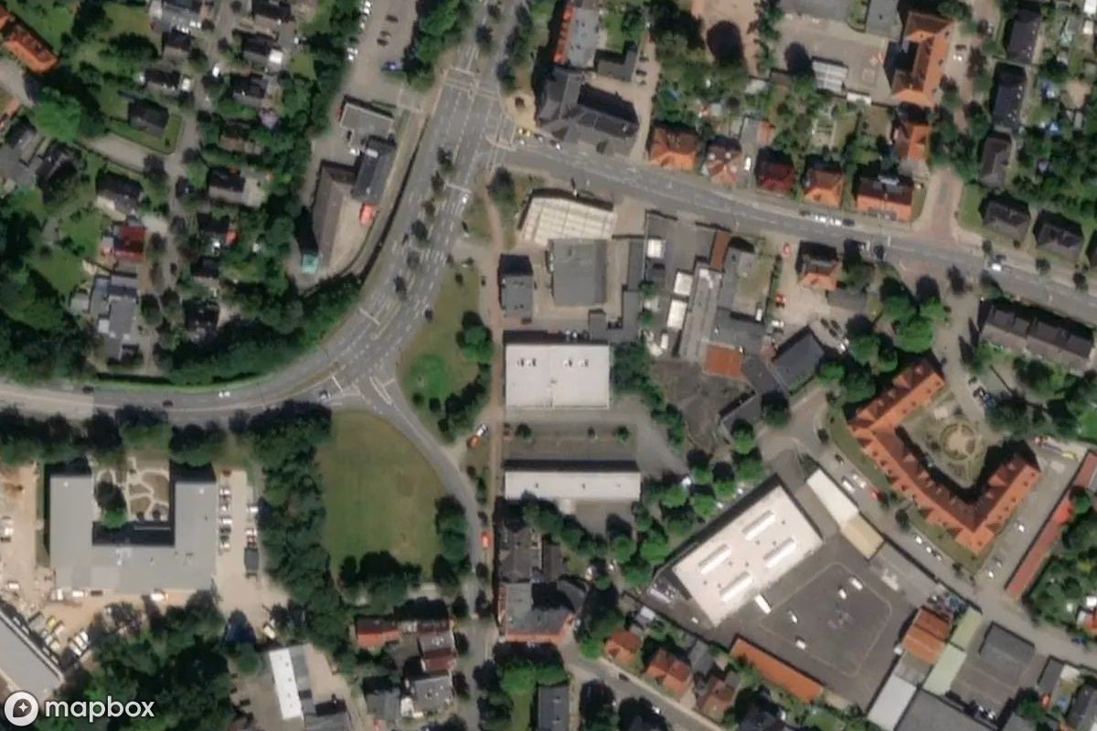 Aerial satellite view of Werkstatt, an abandoned Factory in Rendsburg, Germany