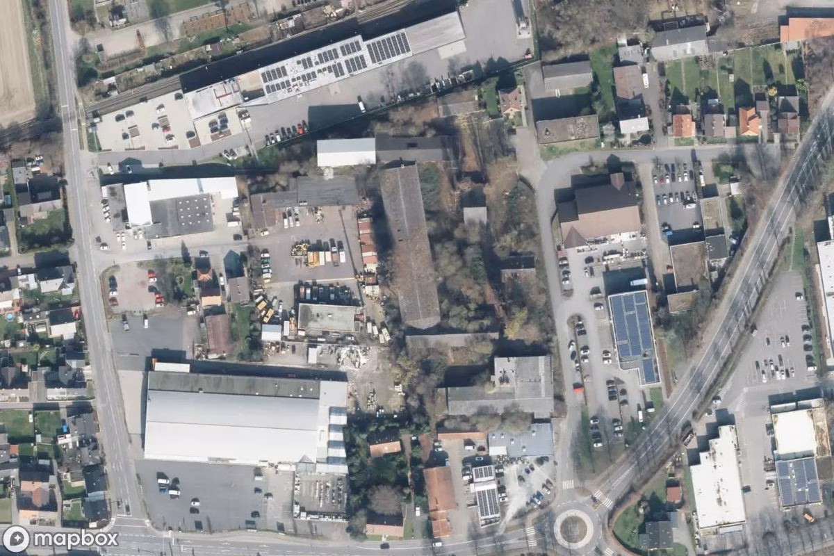 Satellitbild från luften av Fabrik, en övergiven Fabrik i Lübbecke, Tyskland