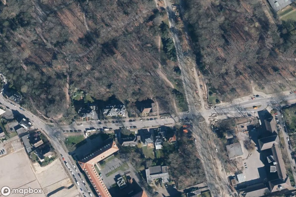 Satelitní letecký pohled na Kindertagesstätte, opuštěné Škola v Bochum, Německo