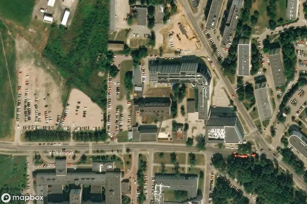 Aerial satellite view of Verlassenes Wärmekraftwerk, an abandoned Power Plant in Lublin, Poland