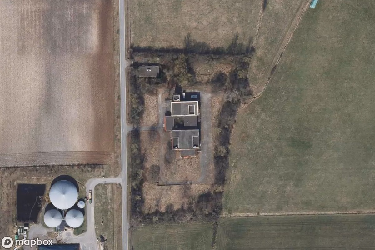 Aerial satellite view of Mittelwellensender, an abandoned Power Plant in Abbenrode, Germany