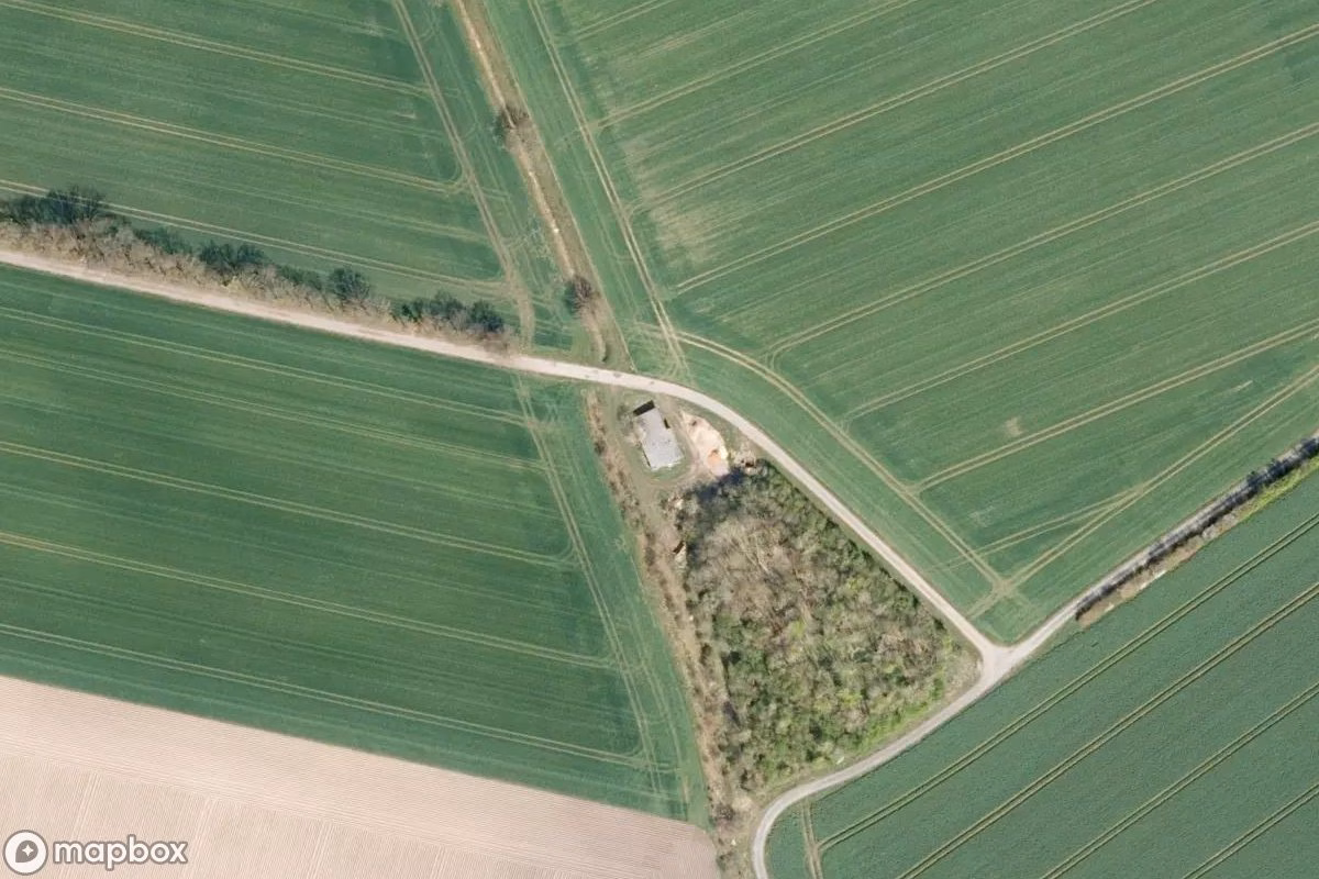 Satellitbillede set fra luften af Scheune Proton, et forladt Bondegård i Schwaförden, Tyskland