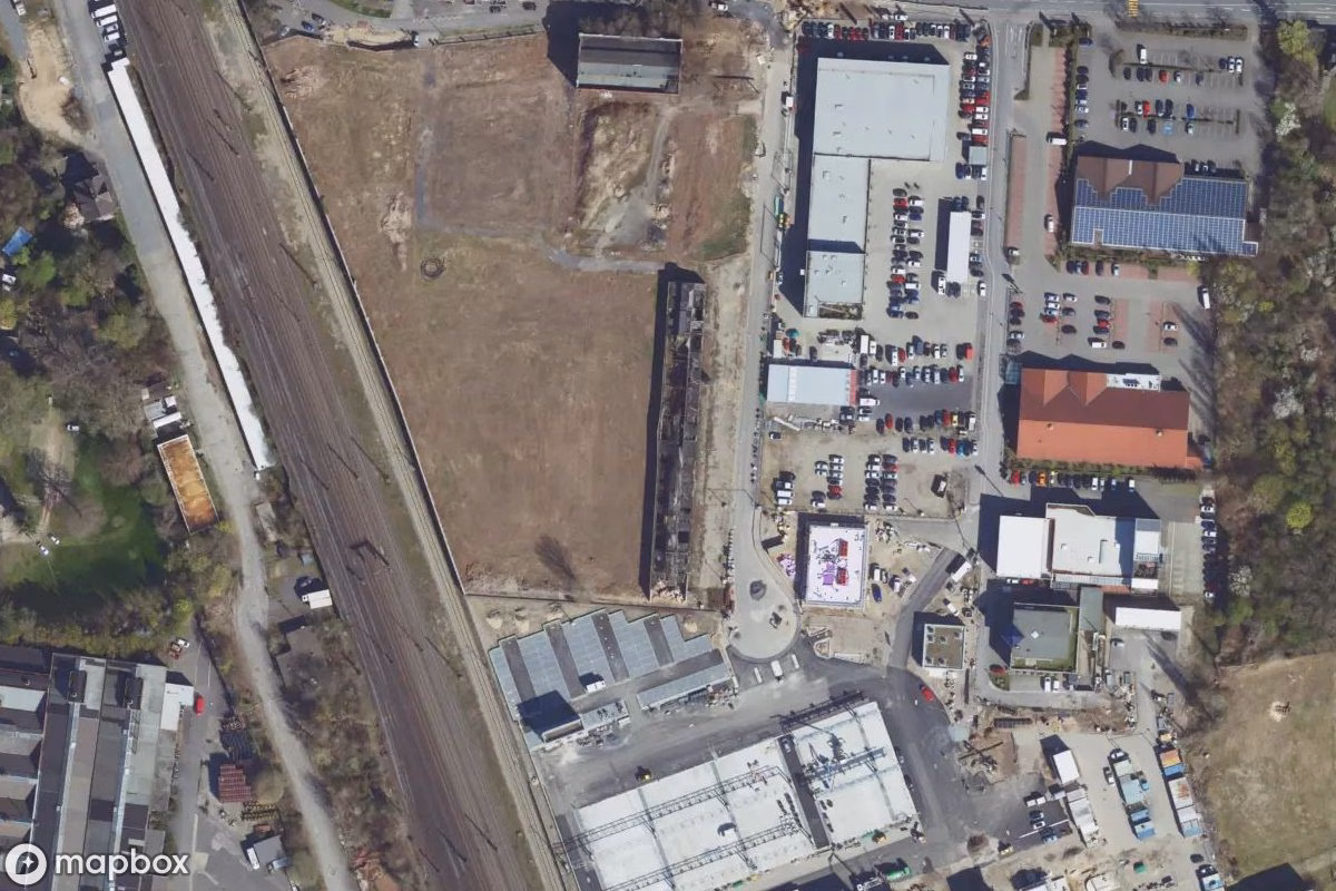 Satellittbilde fra luften av Ruine, et forlatt Ruin i Cologne, Tyskland