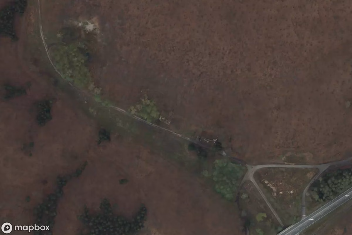 Aerial satellite view of Kalkwerk, an abandoned Factory in Horn, Germany