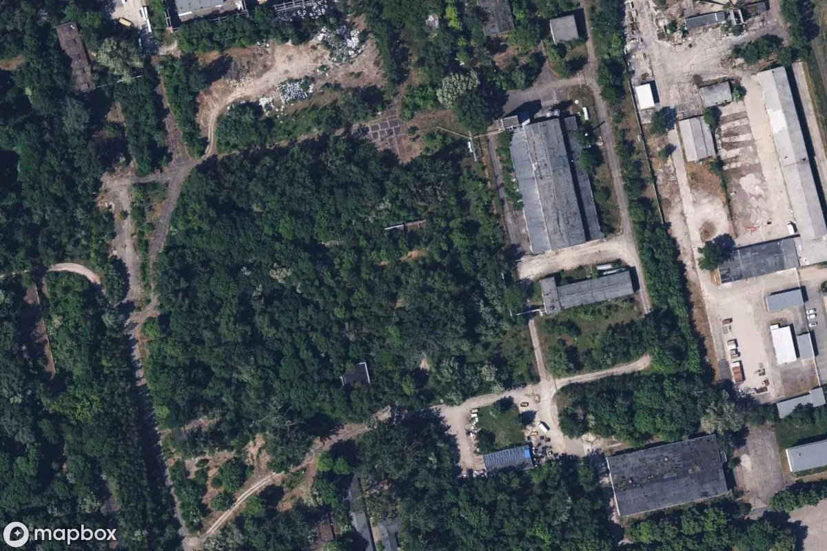 Aerial satellite view of VEB Sprengstoffwerk, an abandoned Factory in Schönebeck (Elbe), Germany