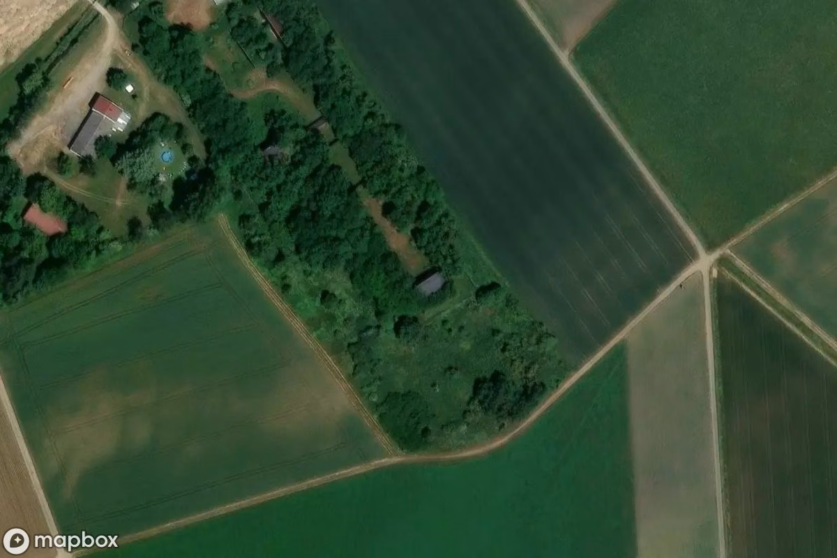 Aerial satellite view of Amerikanischer Übungsplatz, an abandoned Military Site in Kitzingen, Germany