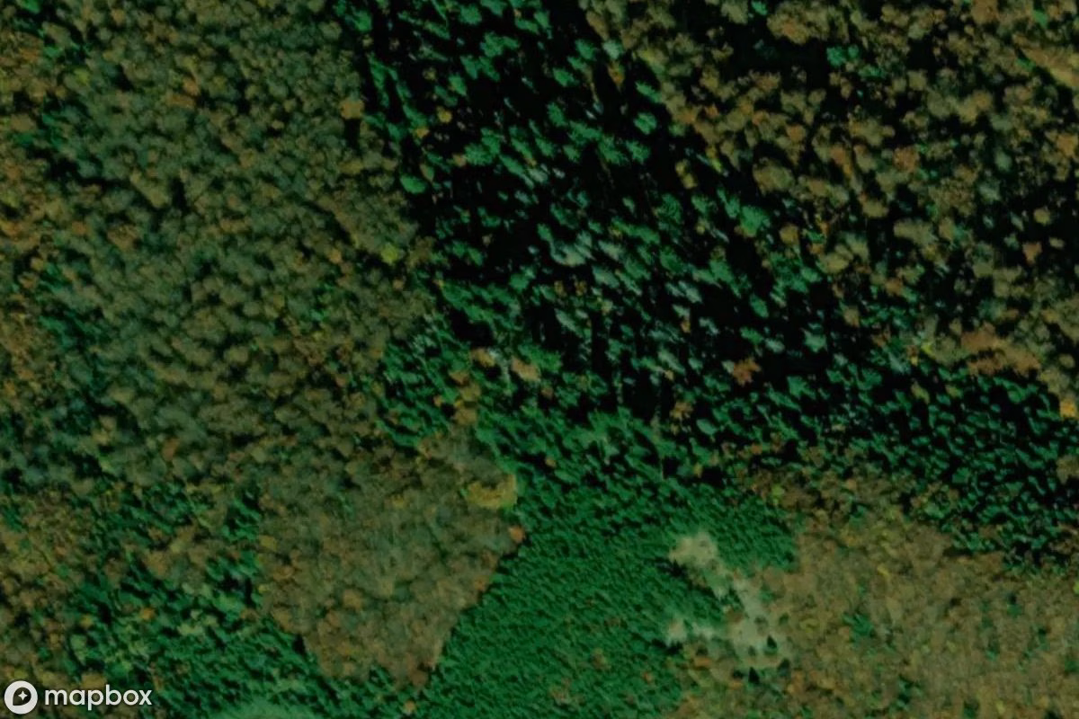 Satelitarny widok z lotu ptaka Mogielica, opuszczone  w Szczawa, Polska