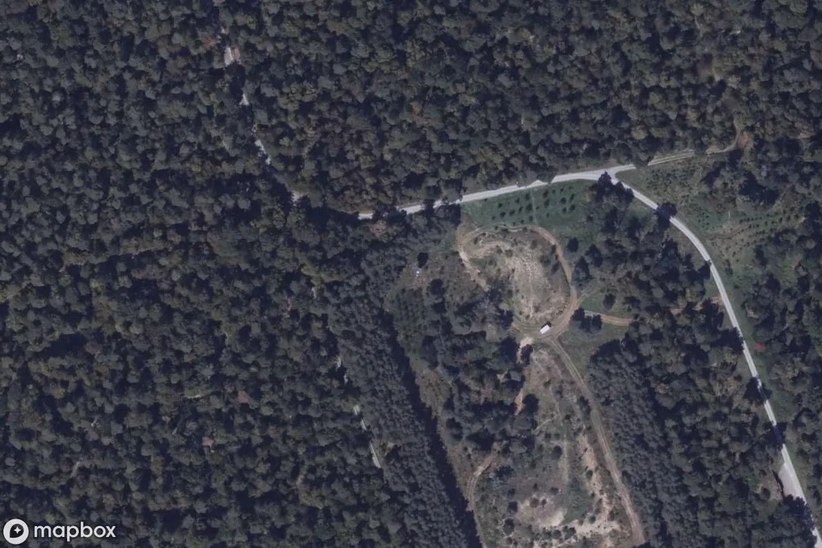 Aerial satellite view of Wachturm, an abandoned Tower in Philippsburg, Germany