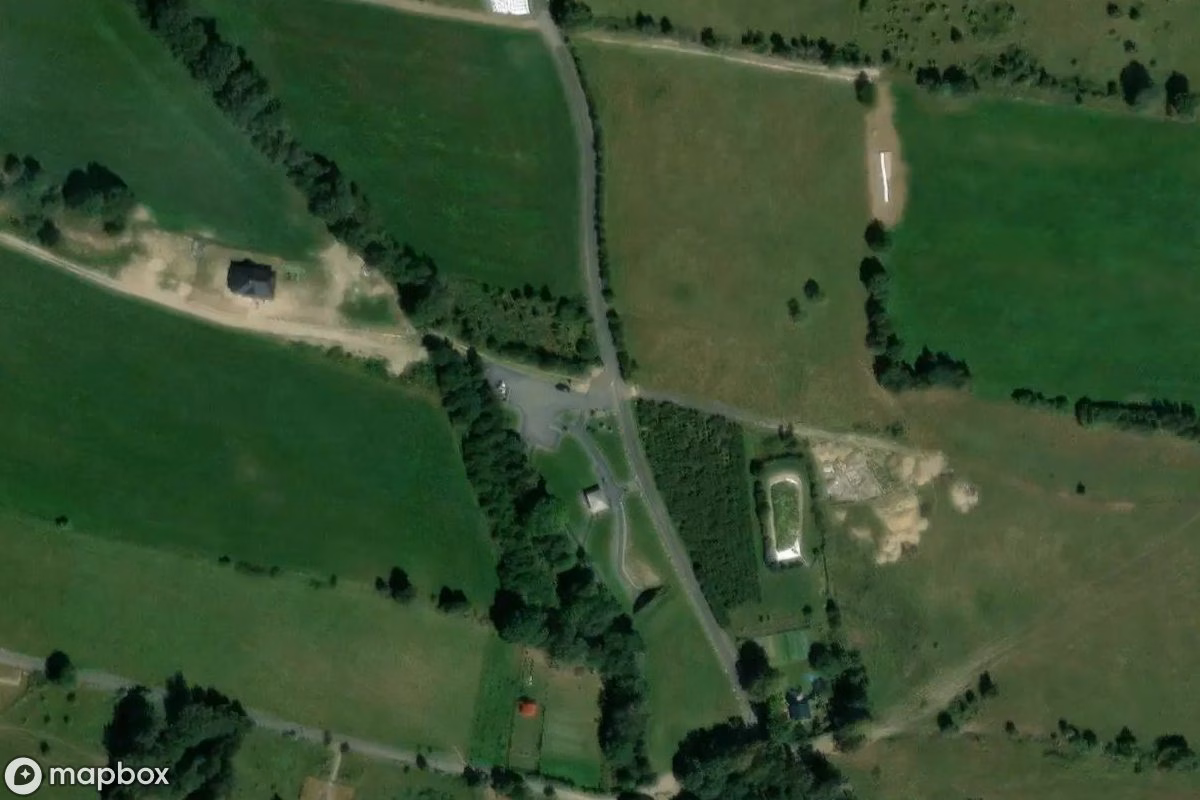 Aerial satellite view of Zinnmine Krobica - Geopark, an abandoned Mine in Orłowice, Poland