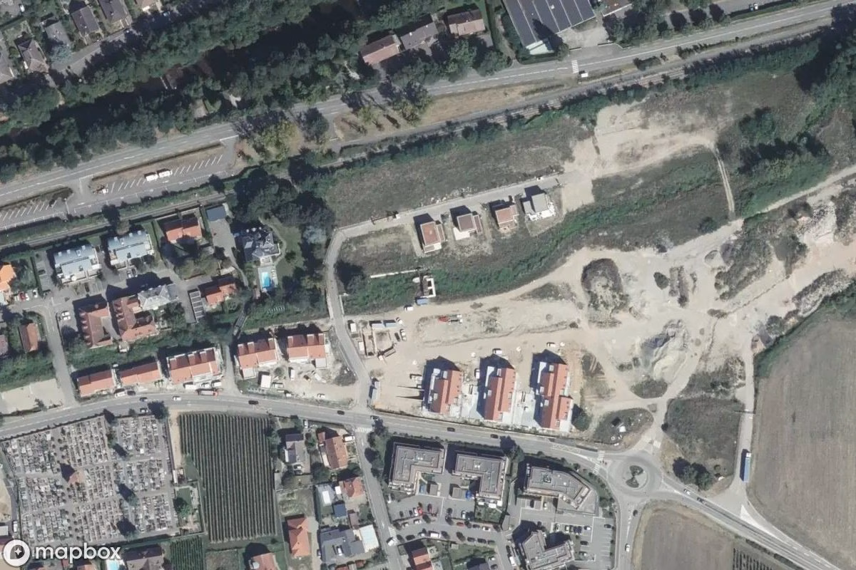 Aerial satellite view of Fabrik Ruisse, an abandoned Factory in Turckheim, France
