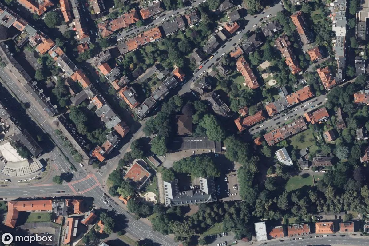 Satellittbilde fra luften av Lazarettbunker, et forlatt Bunker i Münster, Tyskland