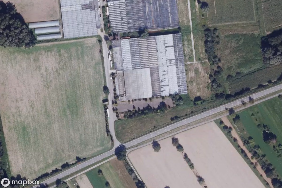 Aerial satellite view of Gärtnerei, an abandoned Farm in Malsch, Germany