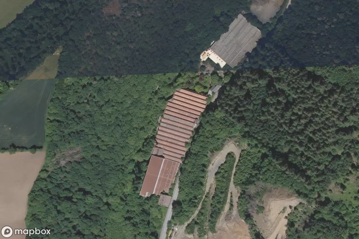 Vue aérienne satellite de Alte Textilfabrik, un Usine abandonné à Athis-de-l'Orne, France