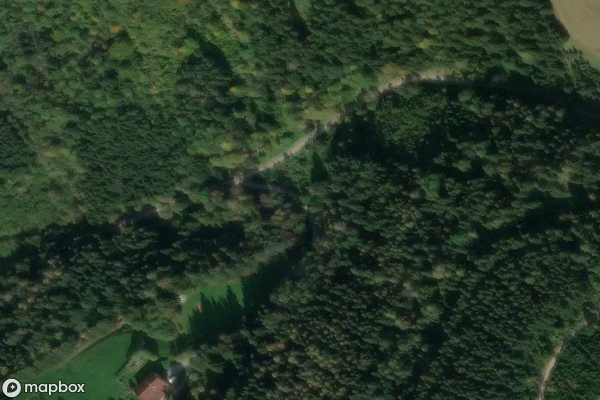 Aerial satellite view of Stollen, an abandoned Mine in St. Peter-Freienstein, Austria