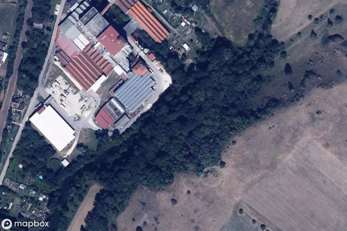 Satellittbilde fra luften av Bunker, et forlatt Bunker i Giengen, Tyskland