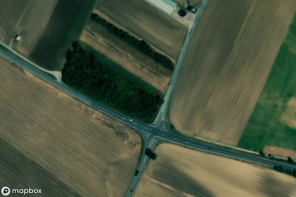 Satellittbilde fra luften av Bunker, et forlatt Bunker i Zistersdorf, Østerrike
