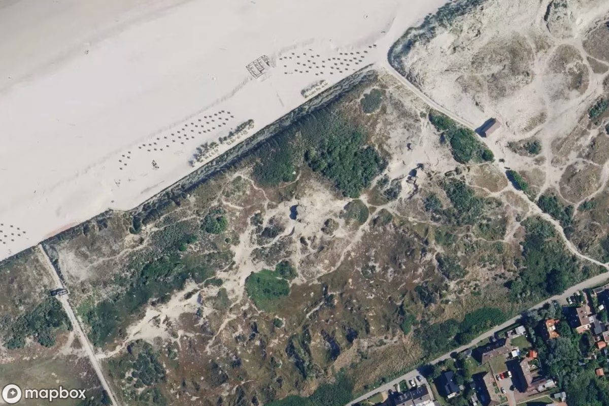 Vue aérienne satellite de Bunker, un Bunker abandonné à Norderney, Allemagne