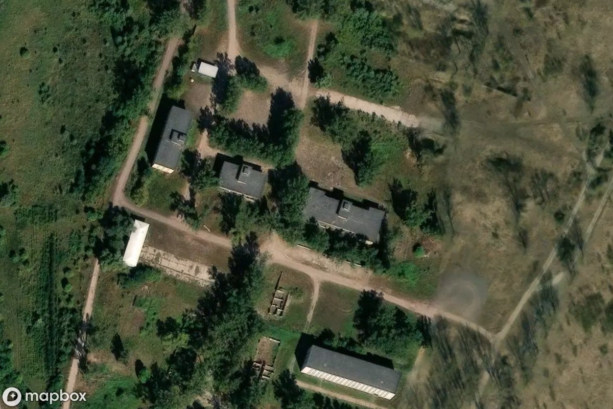 Satelitní letecký pohled na Militär Gebiet, opuštěné Vojenský objekt v Westheide, Německo