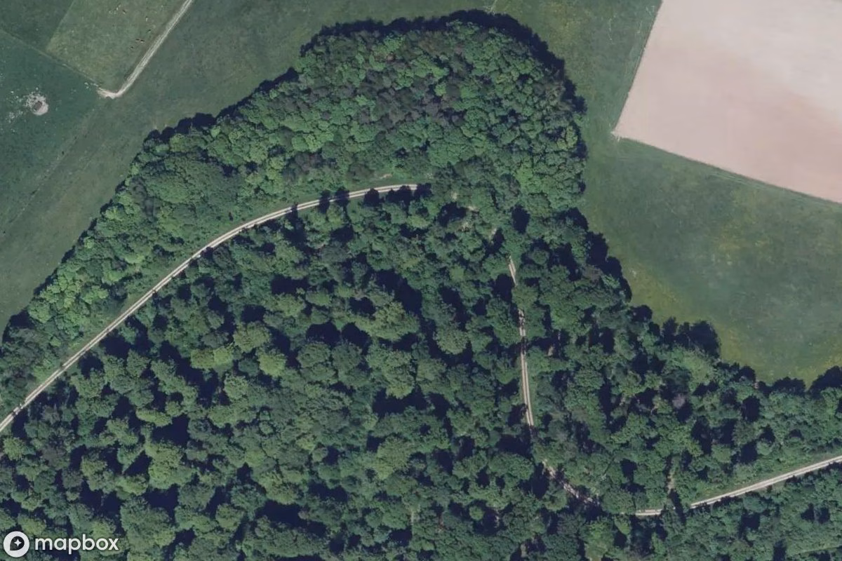 Aerial satellite view of Schutzraum Freudenberg, an abandoned  in Reyersviller, France