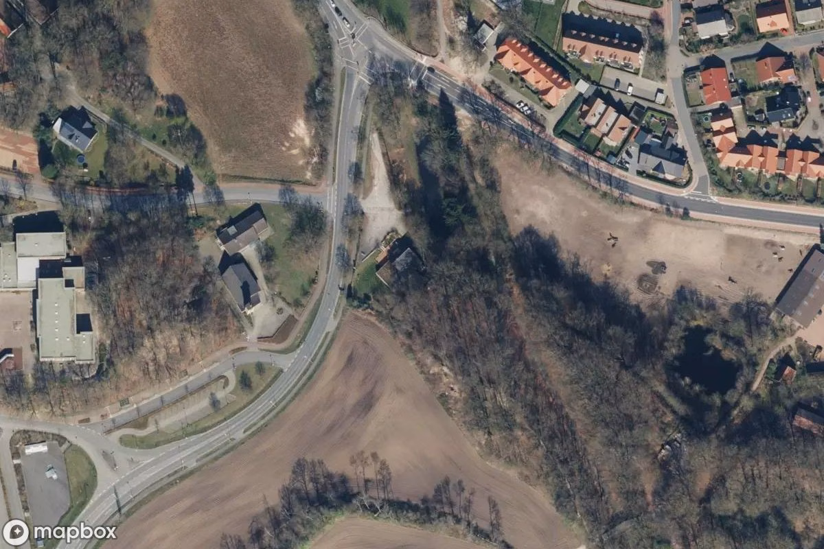 Satelitní letecký pohled na Restaurant, opuštěné Restaurace v Damme, Německo