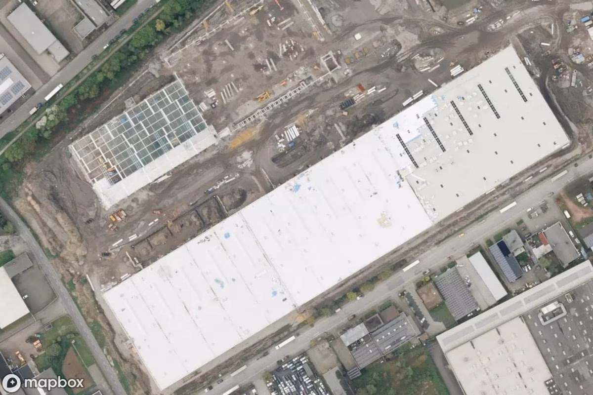 Satellitbild från luften av An d. Knippenburg 65, en övergiven  i Bottrop, Tyskland