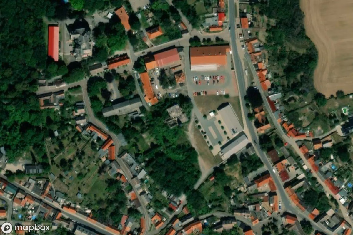 Műholdas légi felvétel Ruine helyszínről, egy elhagyatott Rom itt: Gerbstedt, Németország