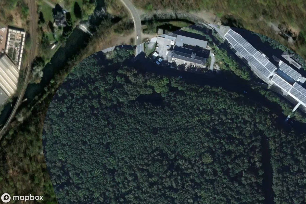 Satelitarny widok z lotu ptaka Disco, opuszczone Dyskoteka w Greiz, Niemcy