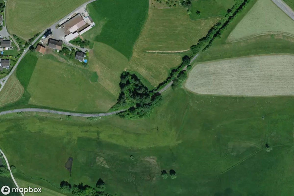 Aerial satellite view of Gleise, an abandoned  in Wolfhausen, Switzerland