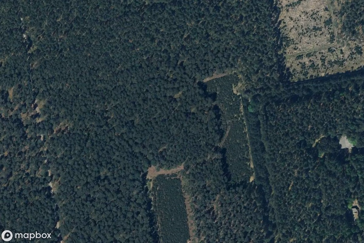 Satellitbillede set fra luften af Sprengkopflager, et forladt  i Schönewalde, Tyskland