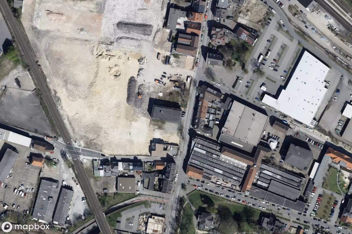 Aerial satellite view of Lost Place, an abandoned  in Bremen, Germany