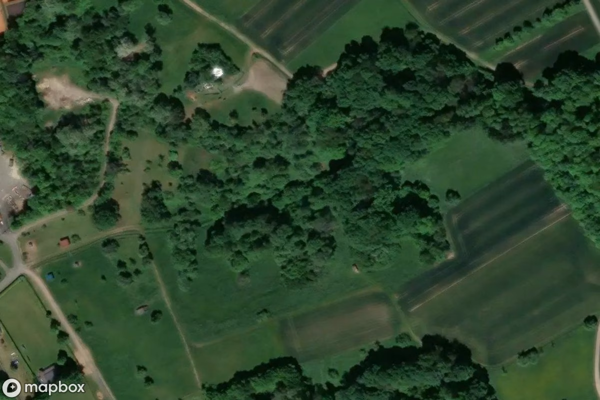 Aerial satellite view of Hauskeller, an abandoned  in Neuses, Germany