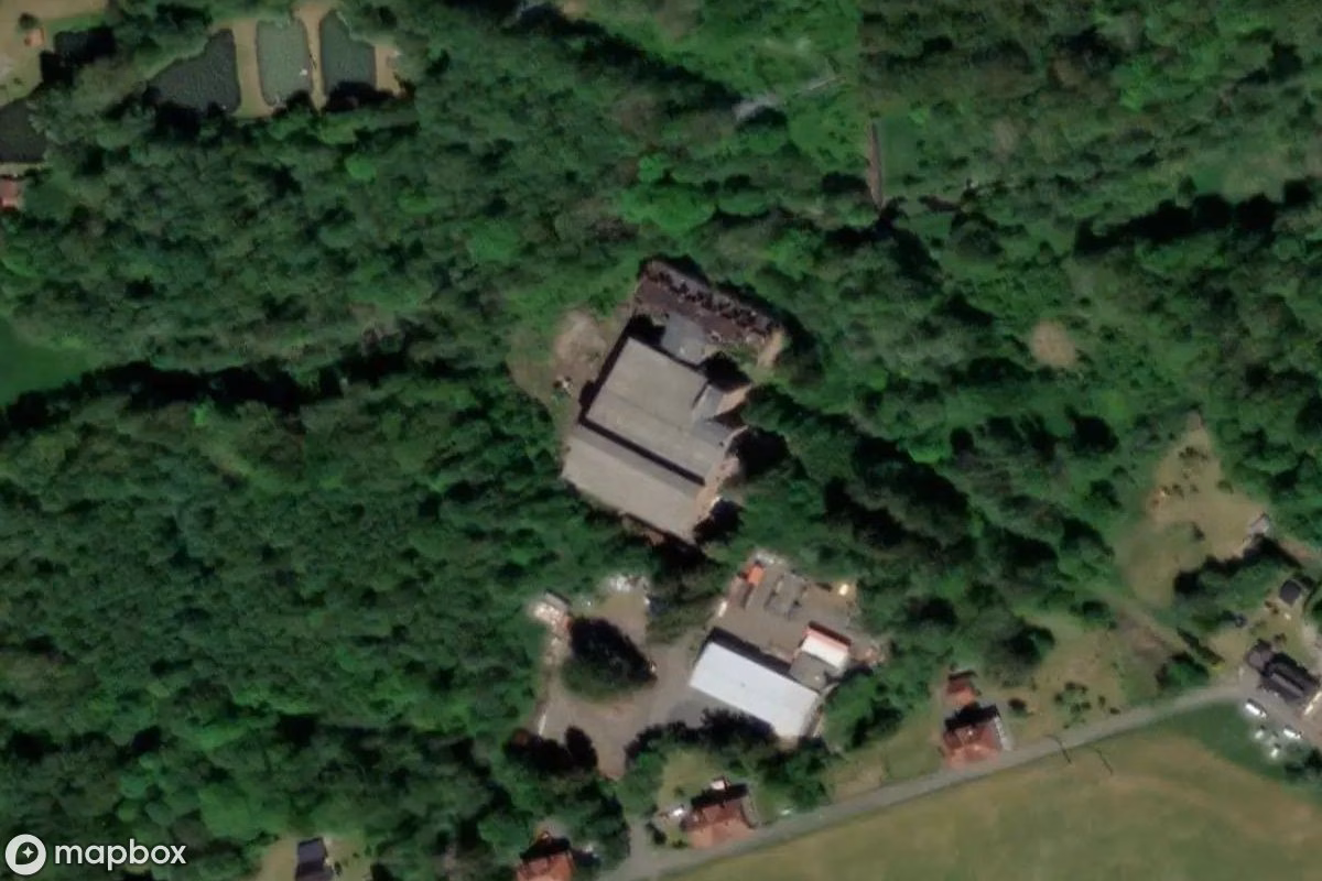 Satelitarny widok z lotu ptaka Werk, opuszczone Fabryka w Schönberg, Niemcy