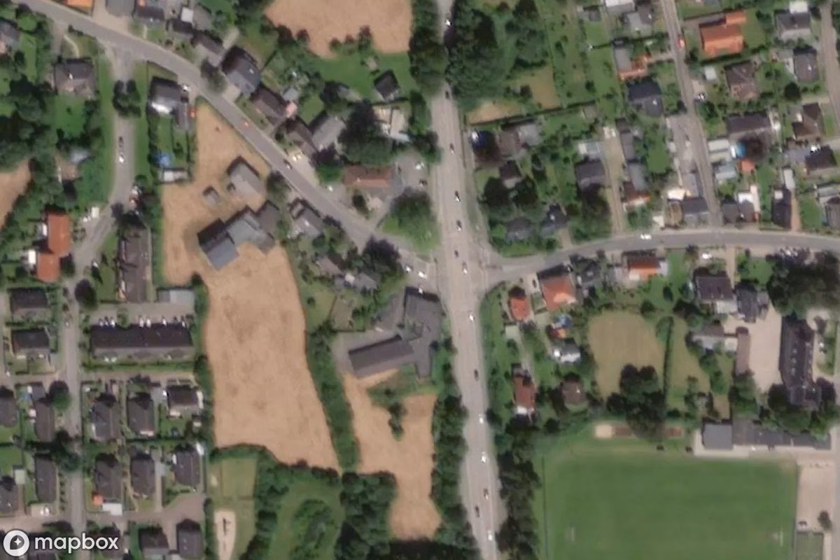 Vista aérea por satélite de Hotel, un Hotel abandonado en Kappeln, Alemania