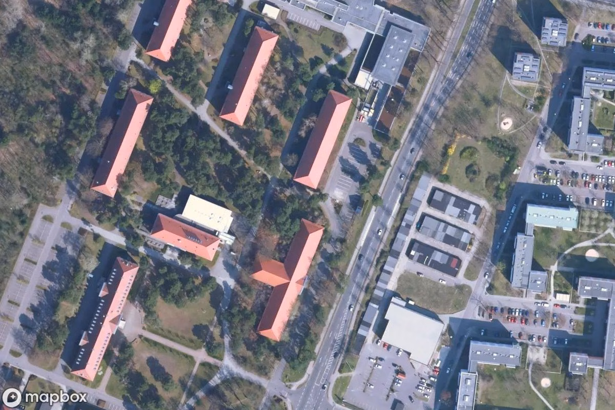 Satelitarny widok z lotu ptaka Militär, opuszczone Obiekt wojskowy w Cottbus - Chóśebuz, Niemcy