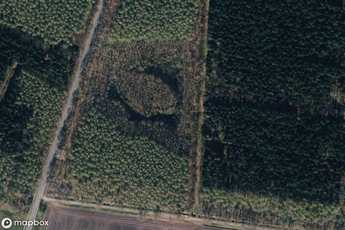 Aerial satellite view of Altes Omega, an abandoned  in Haren (Ems), Germany