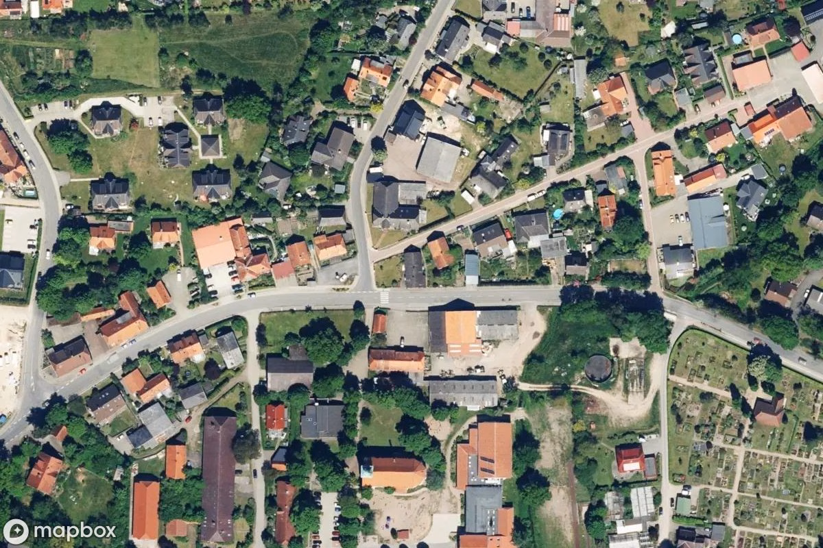 Aerial satellite view of Haus, an abandoned  in Scharnebeck, Germany