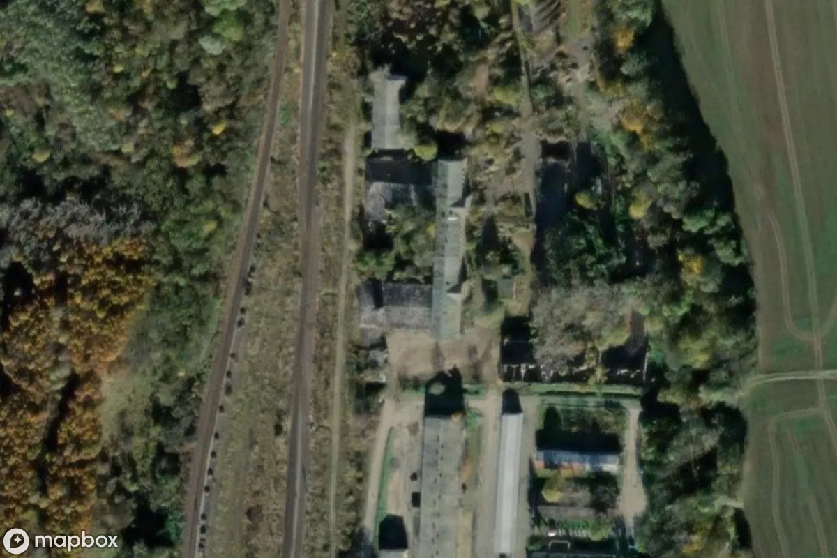 Műholdas légi felvétel Fabrik helyszínről, egy elhagyatott Gyár itt: Arnstein, Németország