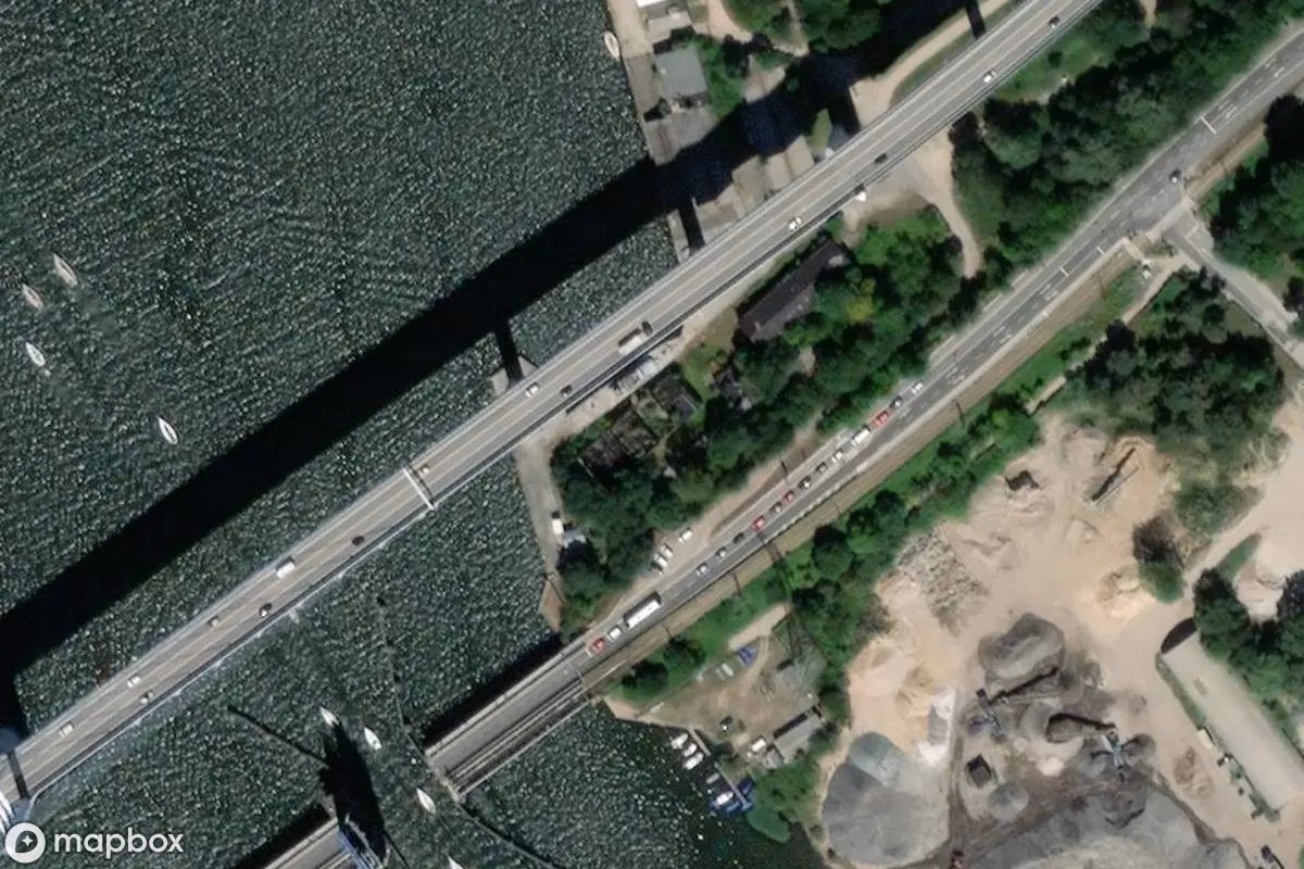 Aerial satellite view of Wohnhaus, an abandoned Residence in Stralsund, Germany