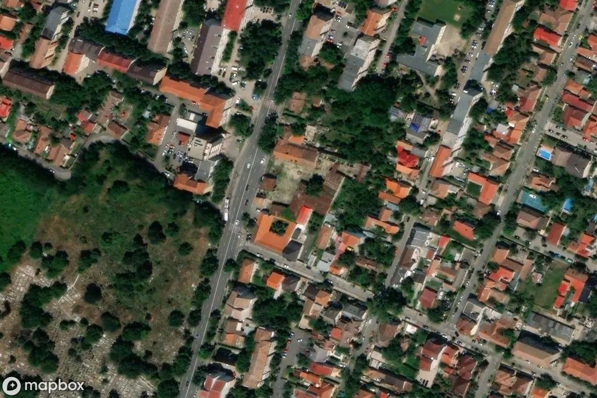 Aerial satellite view of Werkstatt, an abandoned Factory in Timișoara, Romania