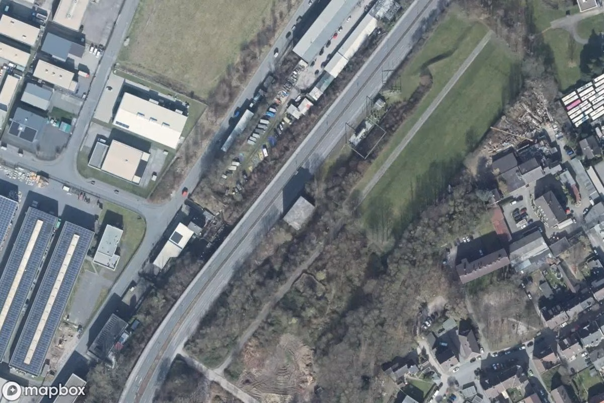 Vue aérienne satellite de Altes Umspannwerk, un Usine abandonné à Hattingen, Allemagne