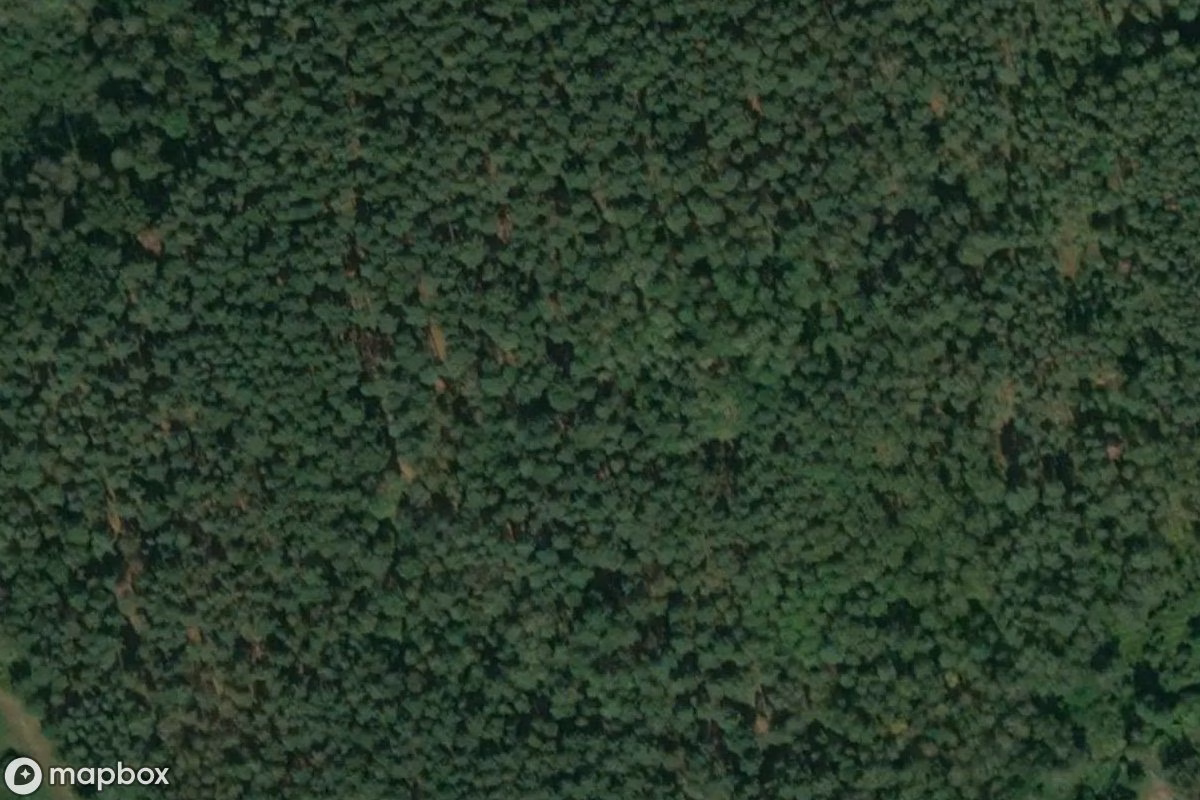 Satellietbeeld vanuit de lucht van MRU Pz W 702 Werkgruppe Körner, een verlaten Fabriek in Staropole, Polen